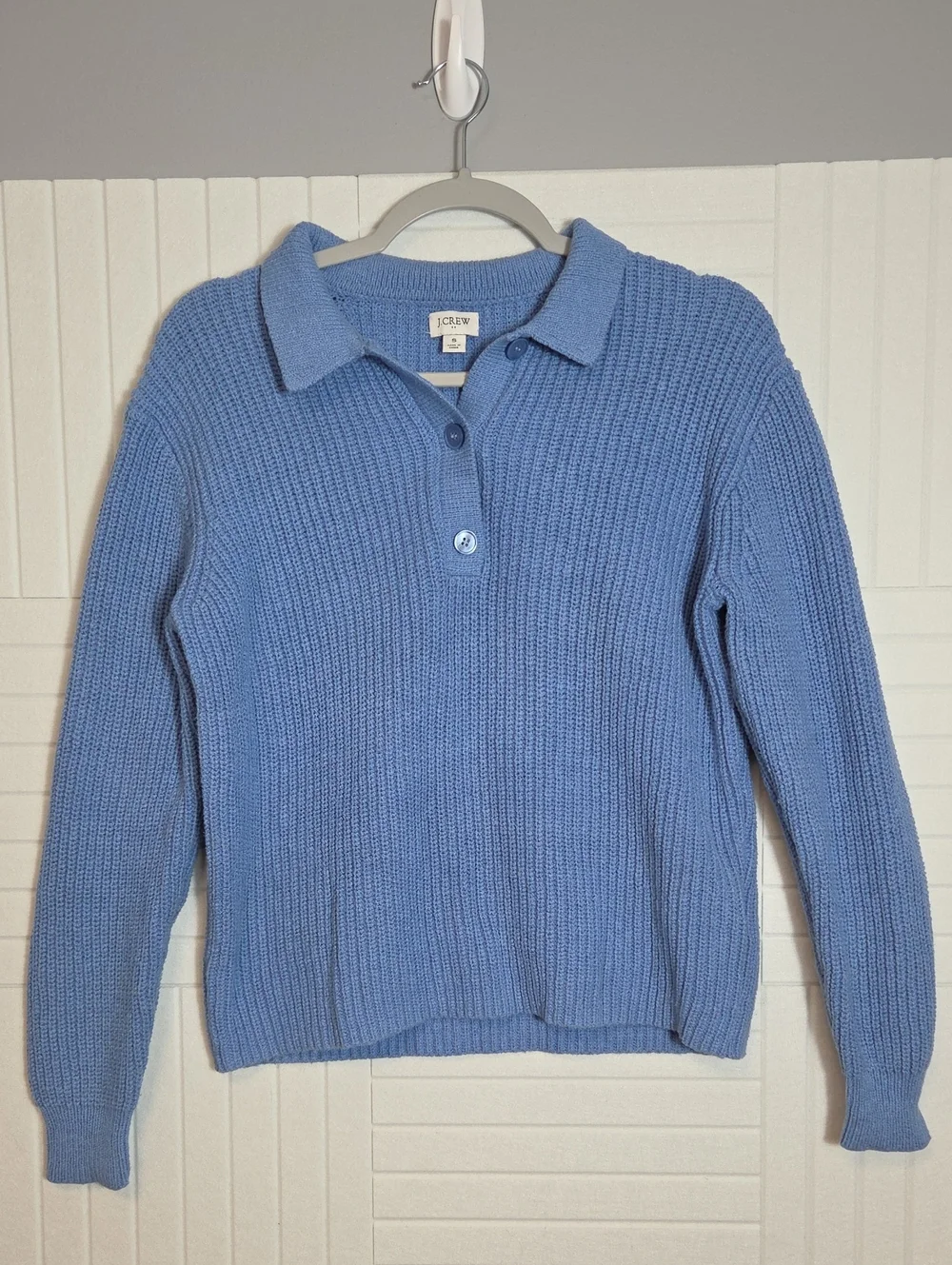 J. Crew Periwinkle Blue Collared Sweater Size S